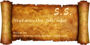 Stefanovits Sándor névjegykártya