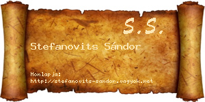 Stefanovits Sándor névjegykártya