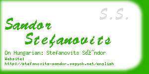 sandor stefanovits business card